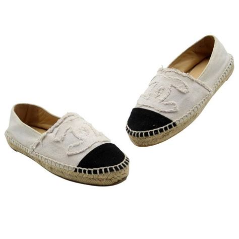 chanel espadrilles linen|authentic Chanel espadrilles for sale.